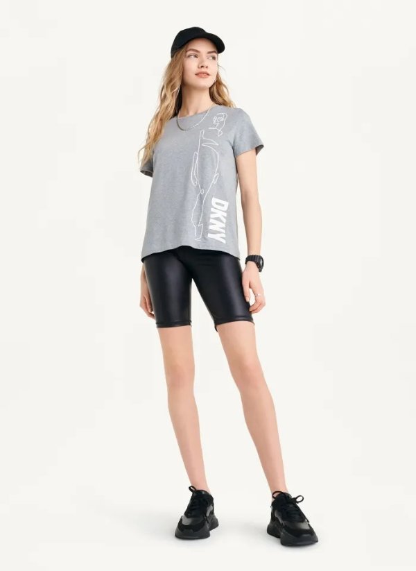 Buy Walking Sketch Logo T-Shirt Online - DKNY