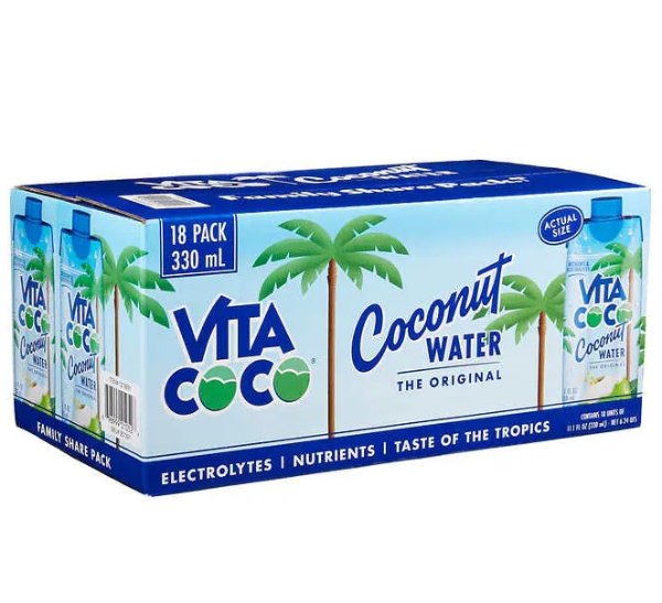 Vita Coco Coconut Water, 11.1 fl oz, 18-count