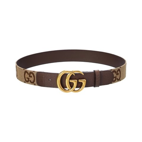 GucciJumbo GG Marmont GG Canvas & Leather Belt