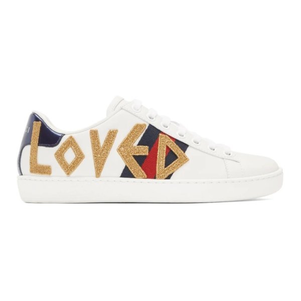 - White 'Loved' Ace Sneakers