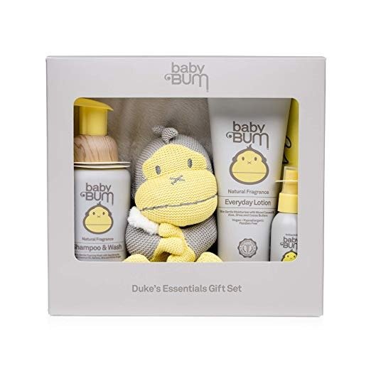 Baby Bum Duke's Essentials Gift Set - Shampoo and Wash - Everyday Lotion - Hand Sanitizer - Blanket