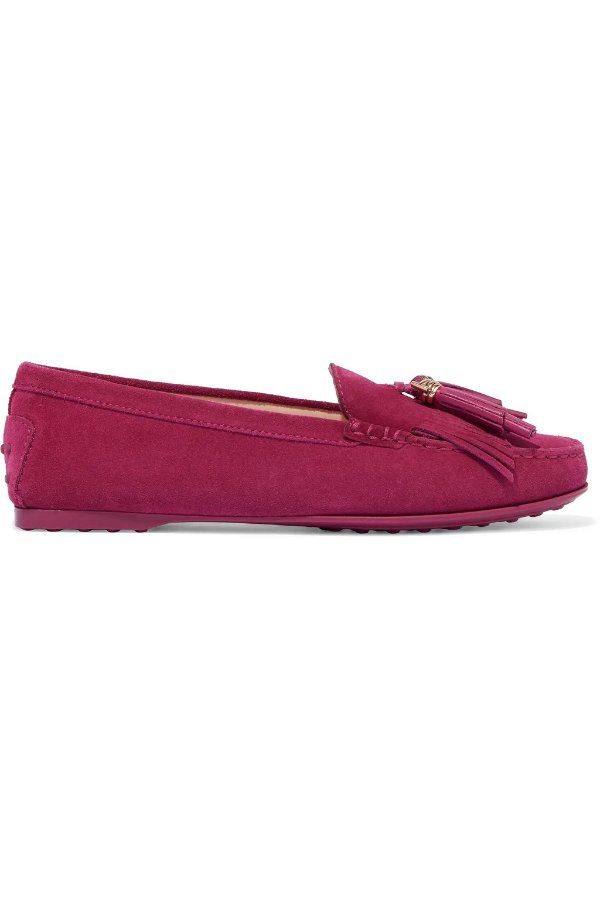 City Gommino fringed tasseled suede loafers