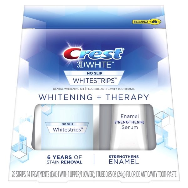 3D White Whitestrips Whitening and Therapy Teeth Whitening Kit, 14 Treatments