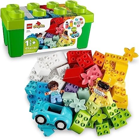 DUPLO Classic Brick Box 10913 FirstSet with Storage Box, Great Educational Toy for Toddlers 18 Months and up, New 2020 (65 Pieces)