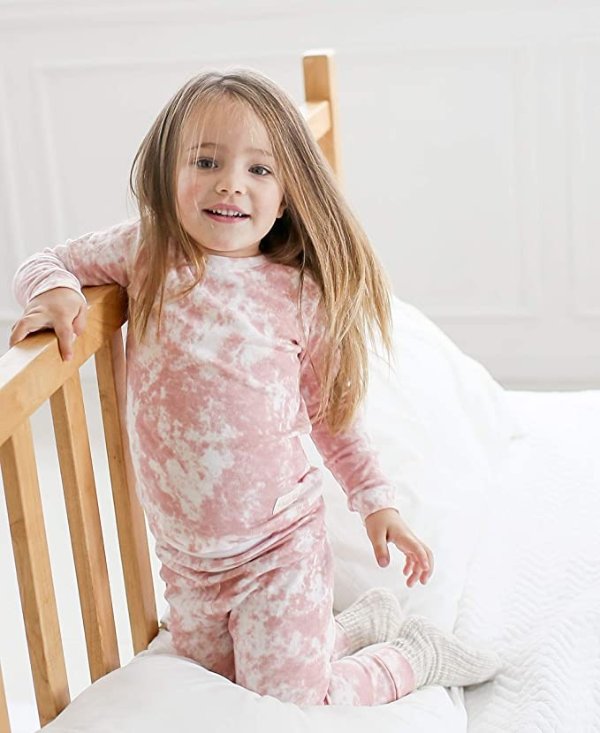 Upto 12Y Toddler Kids Boys Girls 100% Cotton Marbling Sung Fit Sleepwear Pajamas 2pcs Pjs Set