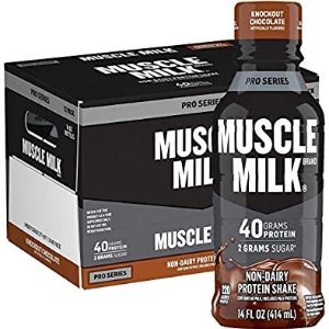 Muscle Milk Pro Series Protein Shake, Knockout Chocolate, 40g Protein, 14 Fl Oz, 12 Pack