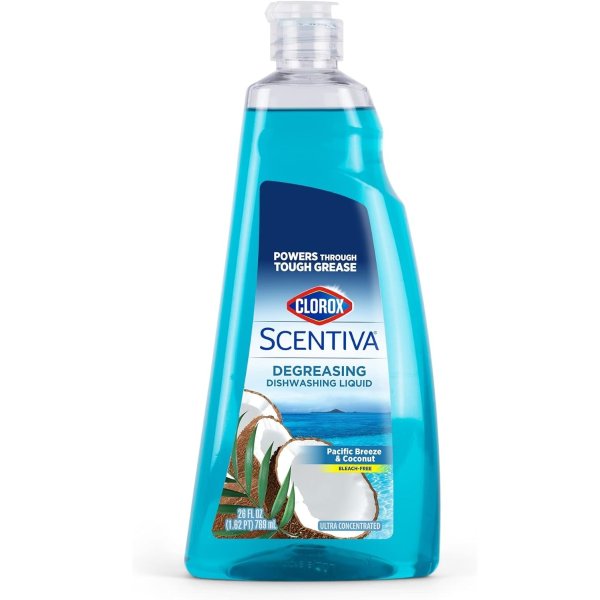 Clorox Scentiva Dishwashing Liquid Soap Pacific Breeze & Coconut, 26 Oz