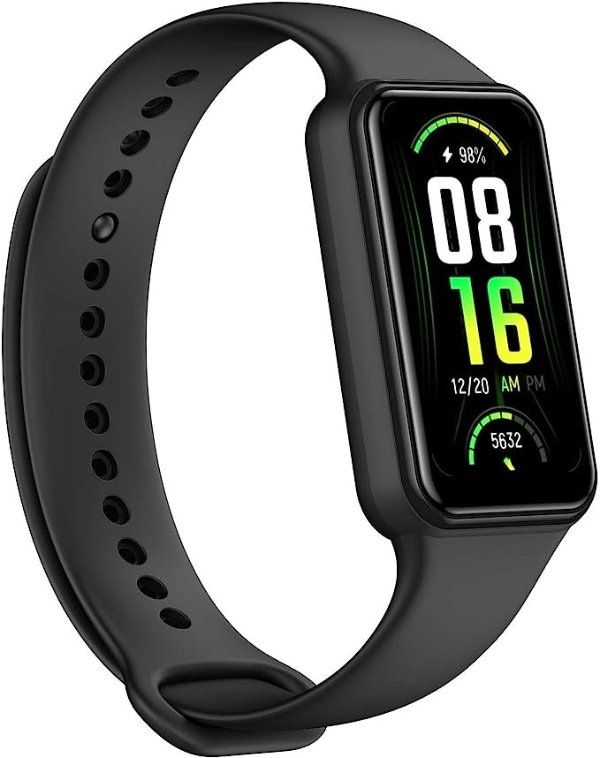 Band 7 Fitness & Health Tracker for Women Men, 18-Day Battery Life, ALEXA Built-in, 1.47”AMOLED Display, Heart Rate & SpO₂ Monitoring, 120 Sports Modes, 5 ATM Water Resistant, Black