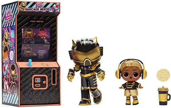 LOL Surprise Boys Arcade Heroes Series 2 Action Figure Doll with 15 Surprises Including Hero Suit, Boy or Ultra-Rare Girl Doll and Accessories, Trading Card- Toy Gift for Girls Boys Ages 4 5 6 7+