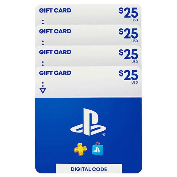 PlayStation Four $25 Gift Cards Digital Download