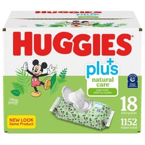 Huggies Natural Care Plus Baby Wipes, Unscented, 1152 Wipes