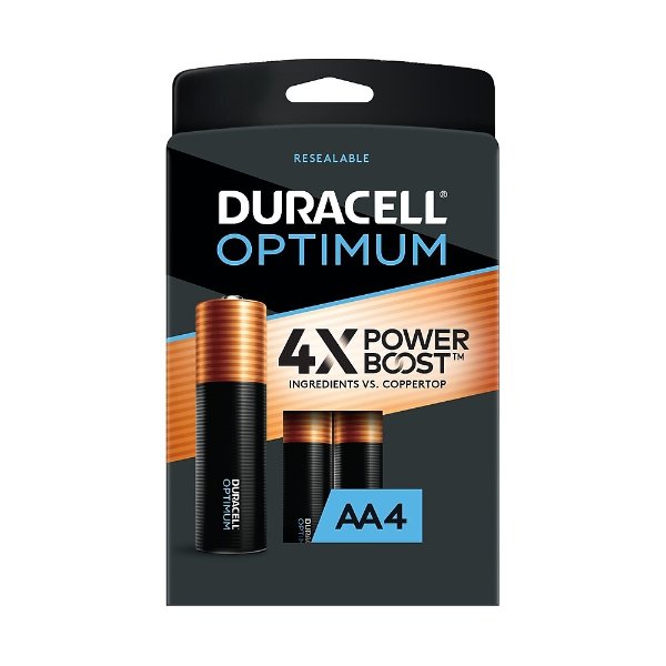 Optimum AA Alkaline Battery, 4/Pack (OPT1500B4PRT)