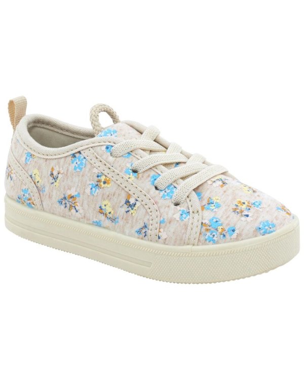 Toddler Pull-On Floral Canvas Sneakers