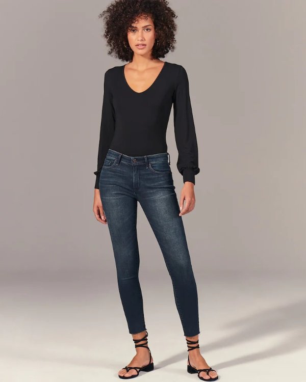 Women's Mid Rise Super Skinny Ankle Jeans | Women's Clearance | Abercrombie.com