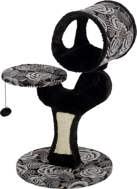 MIDWEST Feline Nuvo Salvador 30.75-in Faux Fur Cat Tree, Black Floral - Chewy.com