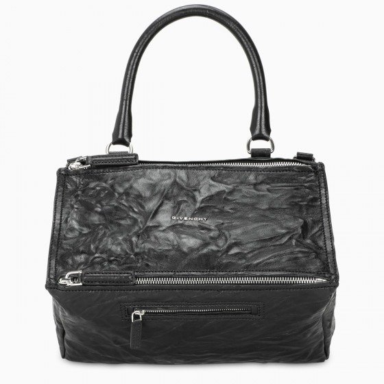 Black medium Pandora bag in aged leather