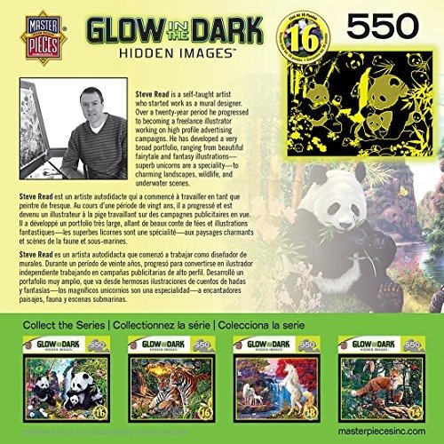 MasterPieces Hidden Images Glow in The Dark Shangri La - Panda Bears 550 Piece Jigsaw Puzzle by Steve Read