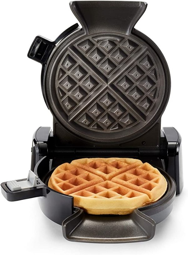 DASH Deluxe Mini Maker for Individual Waffles, Hash Browns, Keto Chaffles  with Included Brush and Cord Wrap, and Easy to Clean Non-Stick Surfaces, 4