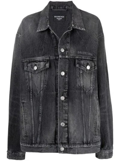 smiley-face print denim jacket | Balenciaga | Eraldo.com