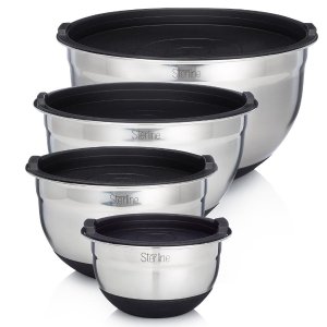 Sterline Stainless Steel Mixing Bowl Set of 4 w/ Lids