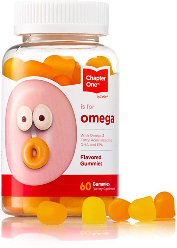 Chapter Omega Gummies, Great Tasting Chewable Omega 3 Gummies for Kids, Certified Kosher (60 Flavored Gummies)