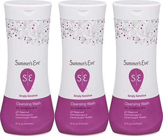 Cleansing Wash | Simply Sensitive | 15 Ounce | Pack of 3 | pH-Balanced | Dermatologist & Gynecologist Tested