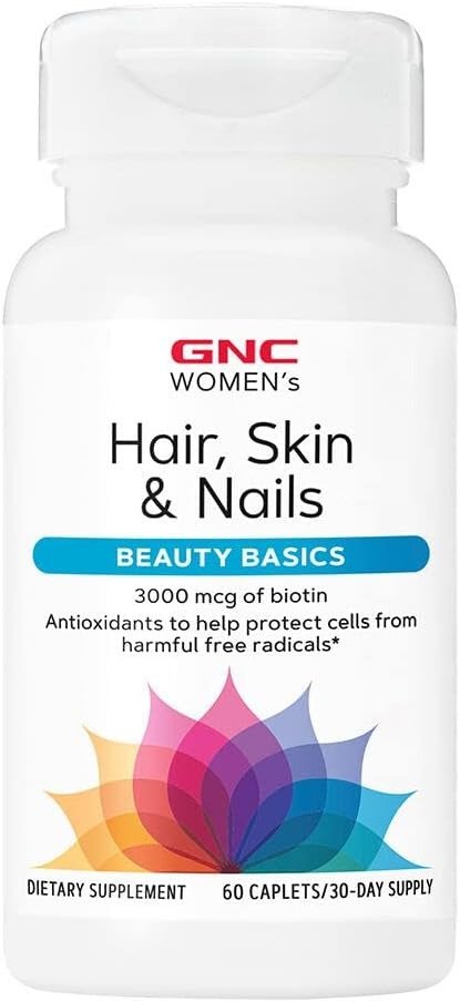 Women's Hair, Skin & Nails | Daily Multivitamin Blend | Biotin (3,000 mcg), Hyaluronic Acid, Vitamins C & E with Niacin | Added Antioxidants | Supports Womens Health and Beauty | 60 Caplets