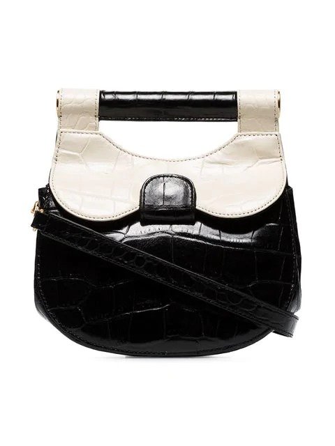 black and white Madeline leather mini bag