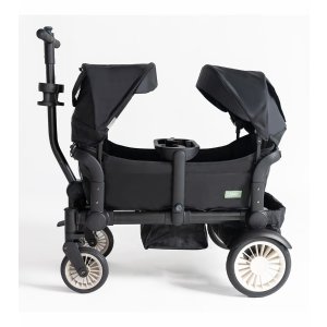 Joey (2 Seater) Stroller Wagon with 2 Canopies - Black