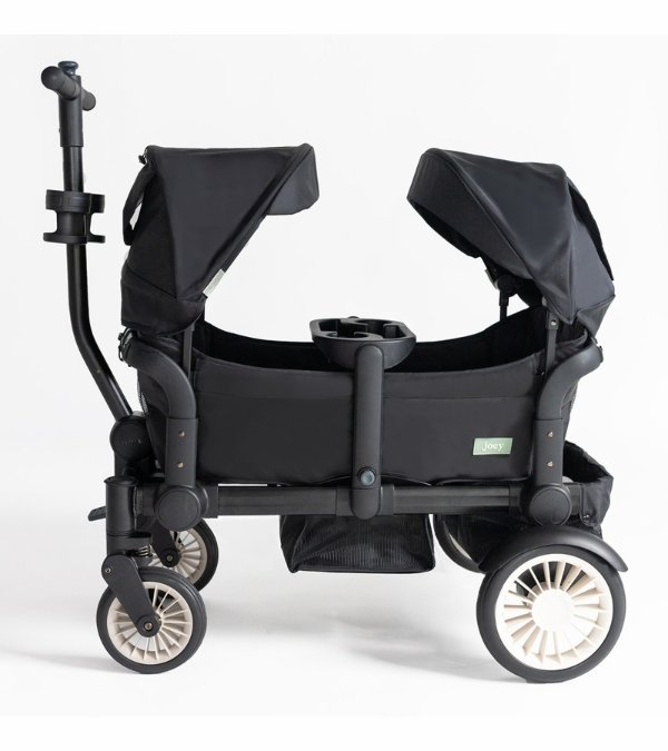 Joey (2 Seater) Stroller Wagon with 2 Canopies - Black