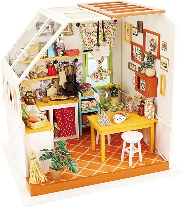 Exquisite DIY House Miniature Dollhouse Kits Kitchen Room Birthday