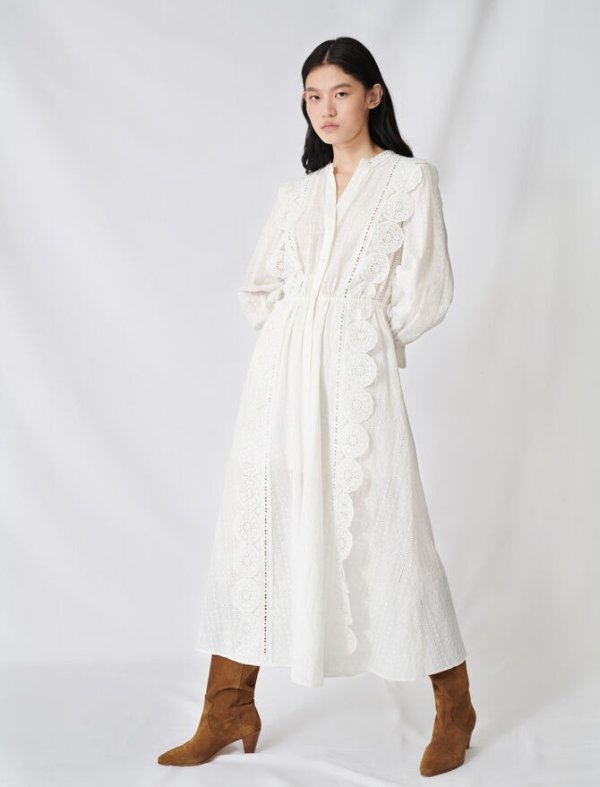 220RAVIANE Cotton dress with broderie anglaise
