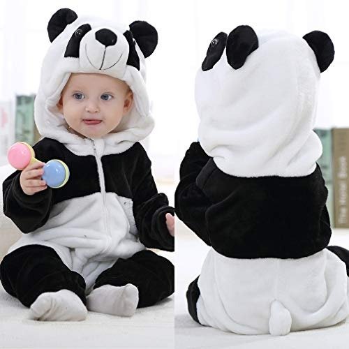 熊猫婴幼儿毛绒连体衣