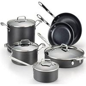  by All-Clad E838SA Hard Anodized Cookware Set, 10-Piece, Black