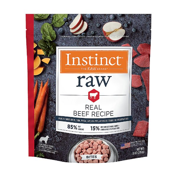 8-Ounce Instinct Frozen Raw Grain-Free Adult Dog Food (Beef)
