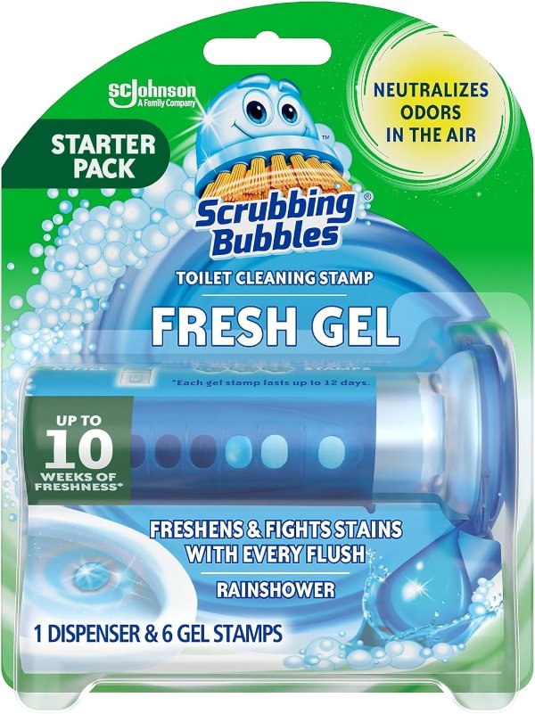 Toilet Gel Stamps 1 Dispenser with 6 Stamps