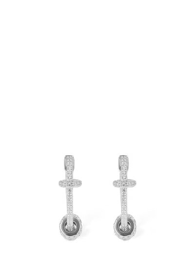 Crystal hoop earrings w/ rings