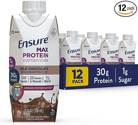 Max Protein Nutrition Shake with 30g of Protein, 1g of Sugar, High Protein Shake, Milk Chocolate, 11 Fl Oz (Pack of 12)
