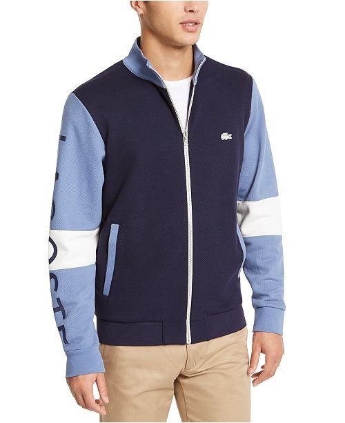 Men's Waffle Knit Colorblocked Track Jacket, Created for Macy's