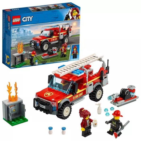 City Fire Chief Response Truck 60231 Building Set with Toy Firetruck and Ladder 201pc