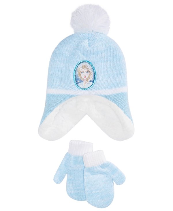 Toddler Girls 2-Pc. Elsa Hat & Mittens Set