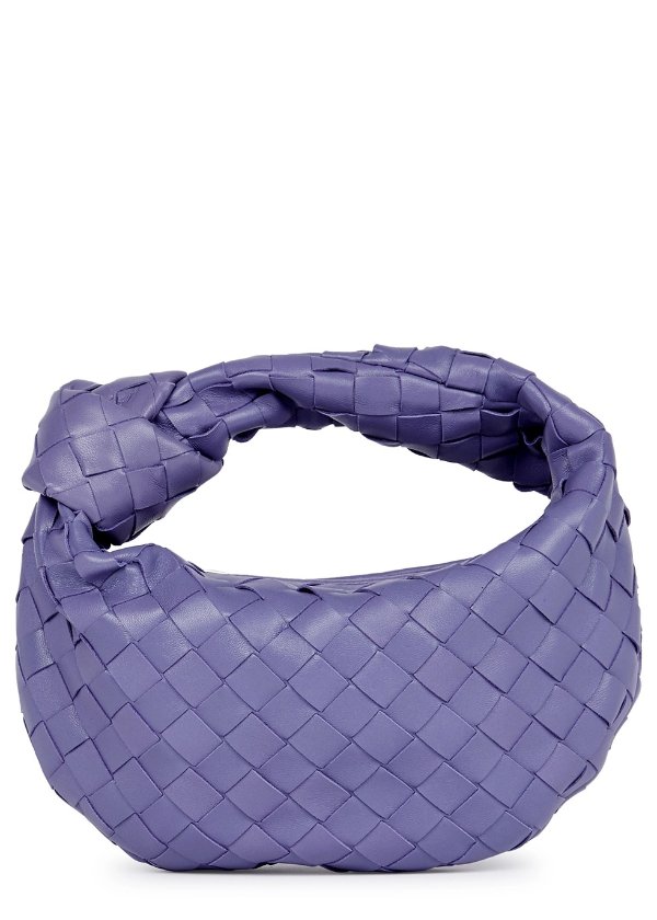 Jodie Intrecciato mini lilac leather top handle bag