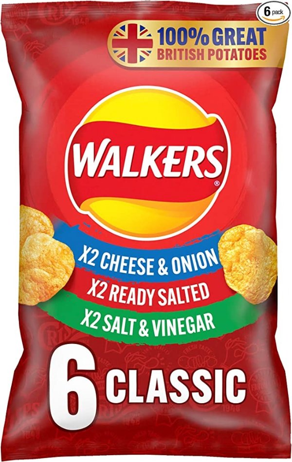 Walkers 薯片混合装 6 x 25g