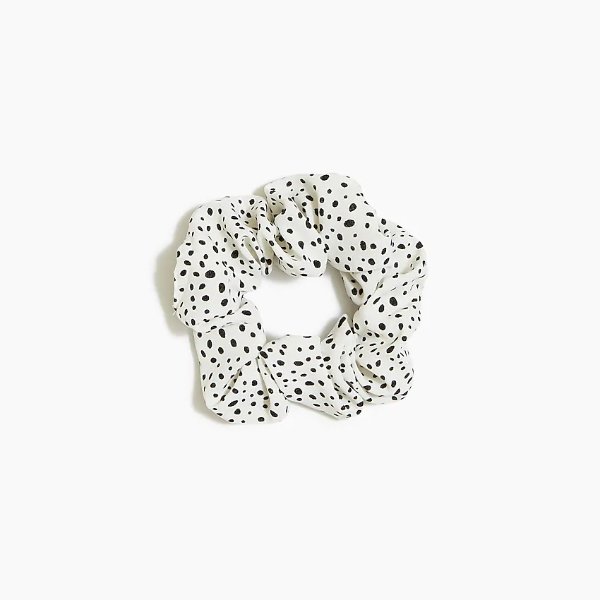 Scatter dot animal-print scrunchie
