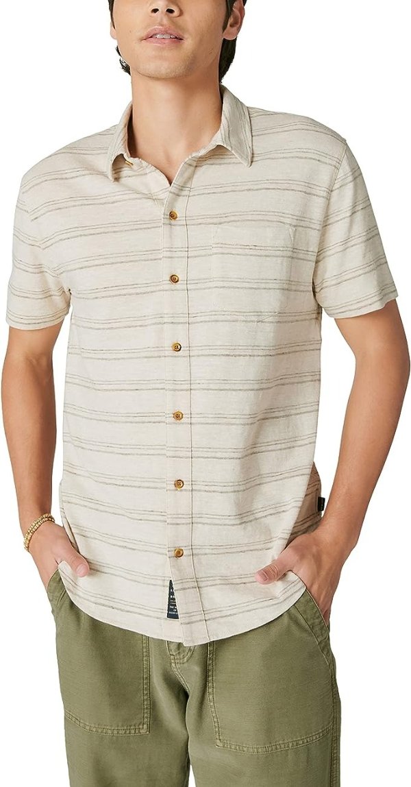 Men's Short Sleeve Linen Button Up Shirt
