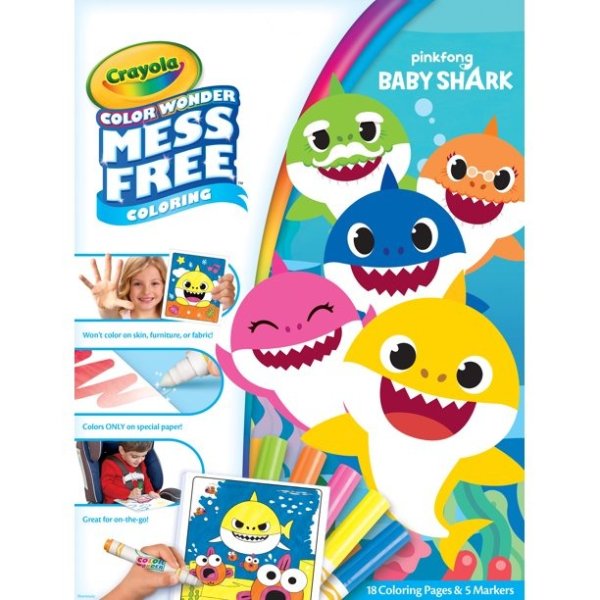 Color Wonder Mess Free Baby Shark Coloring Set, 23 Pieces, Beginner Child