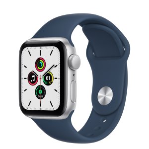 Apple Watch SE GPS 44mm Silver Aluminum Case with Abyss Blue Sport Band