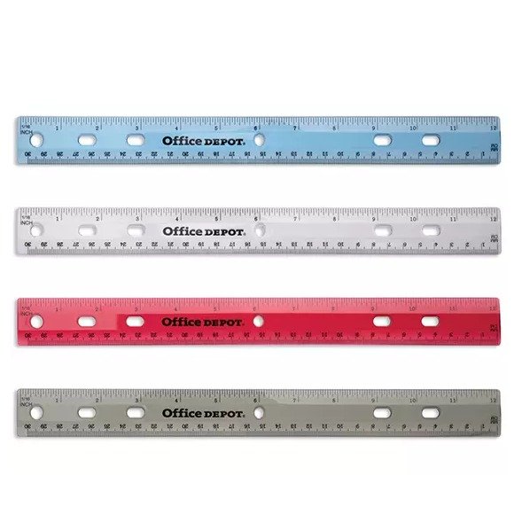 Brand Transparent Plastic Ruler For Binders, 12in, Assorted Colors (No Color Choice) | Lenovo US