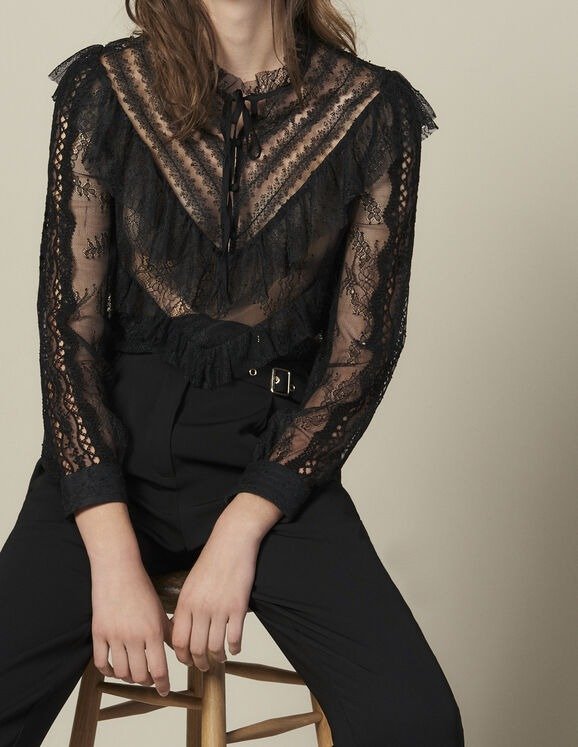 Lace top with ruffles