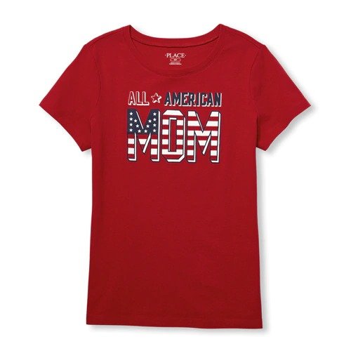 Womens Matching Family Americana Short Sleeve 'All American' Graphic Tee